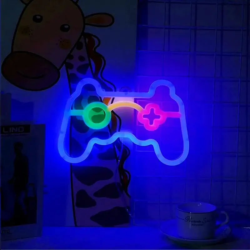 NeonGlow - LED Spelkontroll Neon Skylt för Spelare