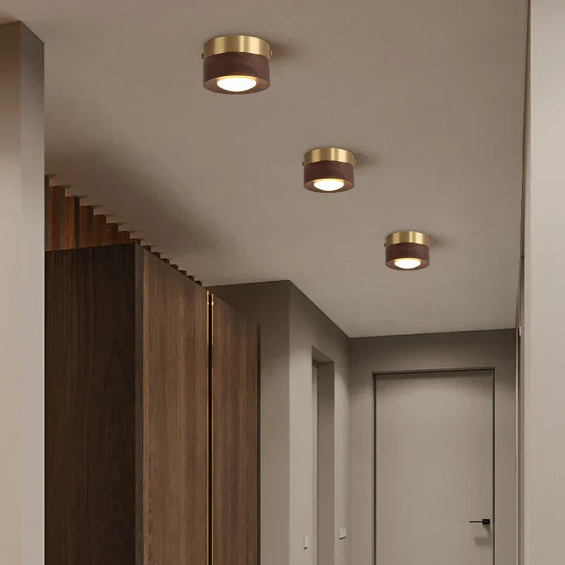 WoodAura - Valnöts Taklampa med LED Spotlight