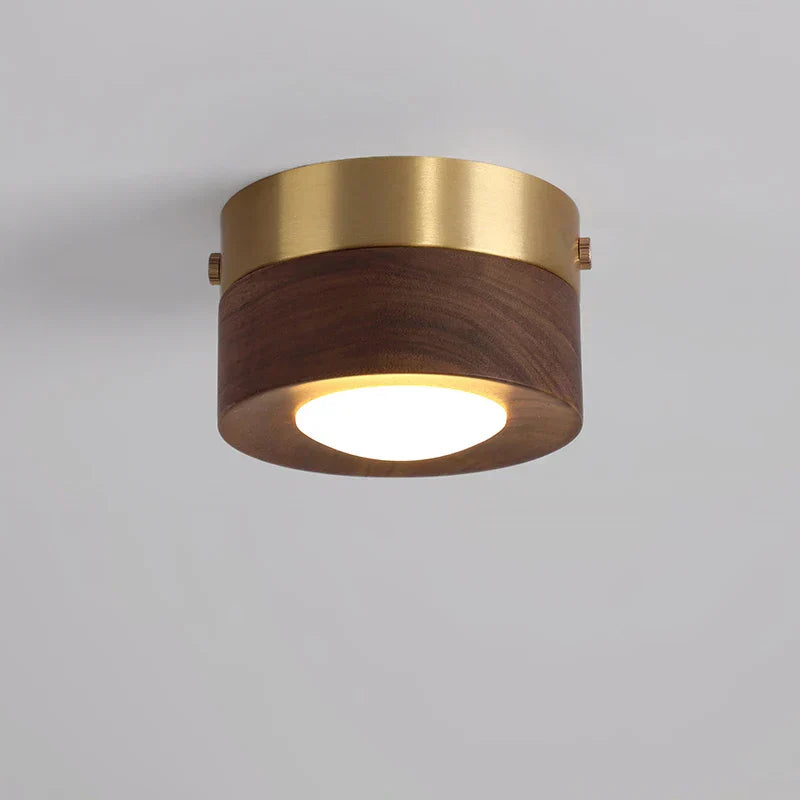 Valnötsstråle - LED Plafondlampa med Valnötsträ och Spotlights