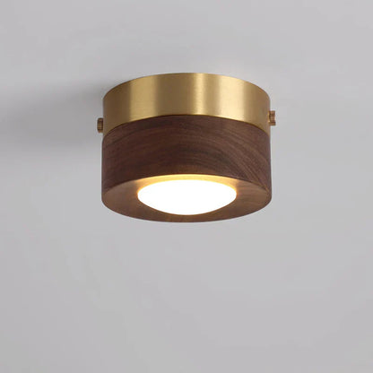 Valnötsstråle - LED Plafondlampa med Valnötsträ och Spotlights