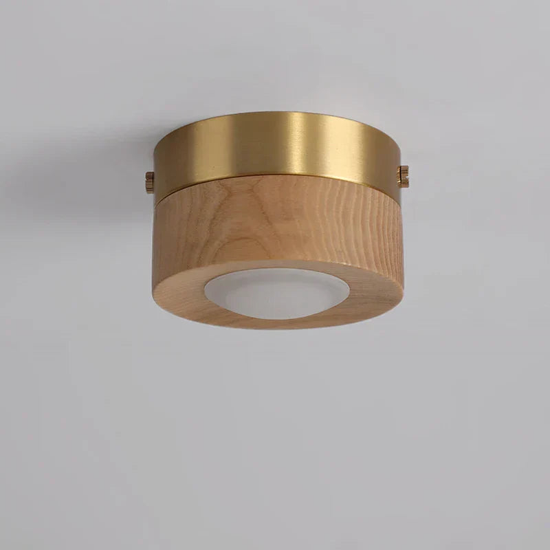 Valnötsstråle - LED Plafondlampa med Valnötsträ och Spotlights