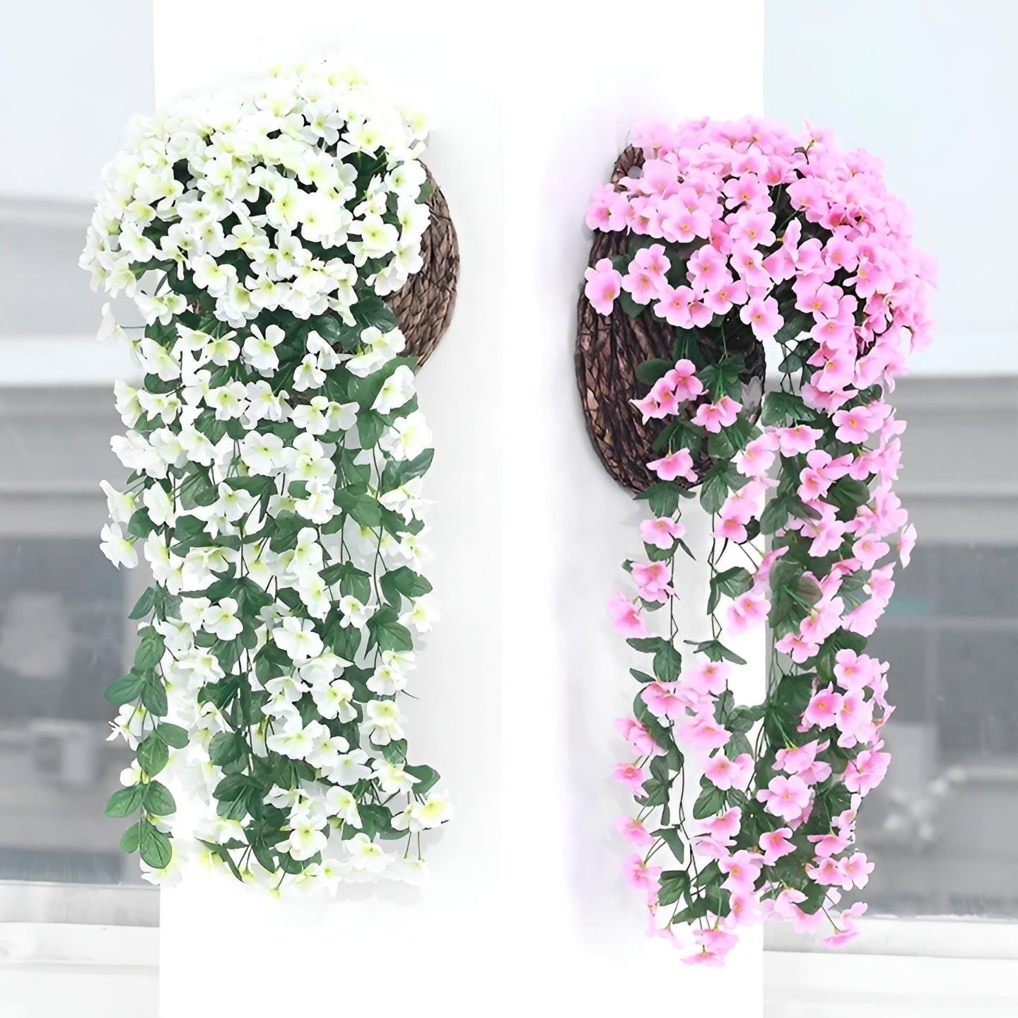 GardenBlossom Decor - Konstgjord blomma hängande korg för dekoration