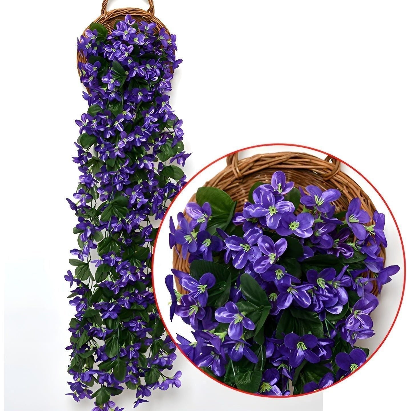 GardenBlossom Decor - Konstgjord blomma hängande korg för dekoration