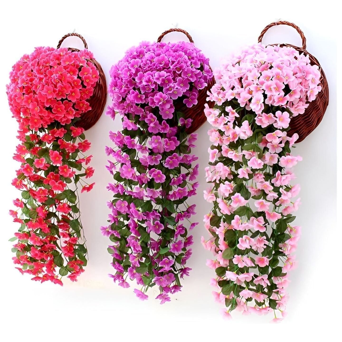 GardenBlossom Decor - Konstgjord blomma hängande korg för dekoration