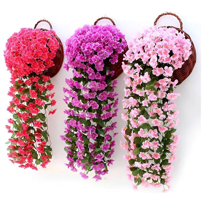 GardenBlossom Decor - Konstgjord blomma hängande korg för dekoration