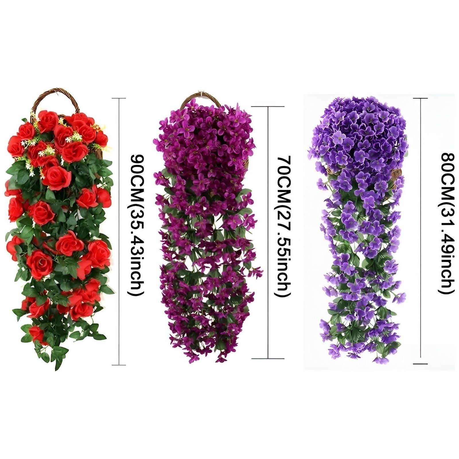 GardenBlossom Decor - Konstgjord blomma hängande korg för dekoration