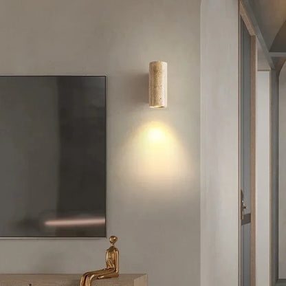 StoneGlow - Modern Vägglampa med Naturstensutseende för Vardagsrum och Sovrum