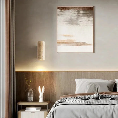 StoneGlow - Modern Vägglampa med Naturstensutseende för Vardagsrum och Sovrum