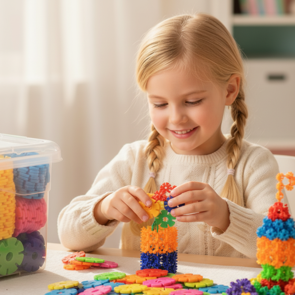 Flakes-formade Montessori Bygg Block