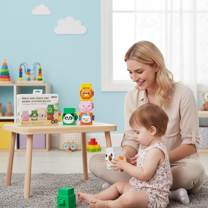 Utbildande Montessori djur staplingsset byggleksak