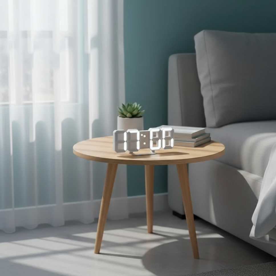 Digitix | Modern 3D LED-klocka för vägg &amp; skrivbord