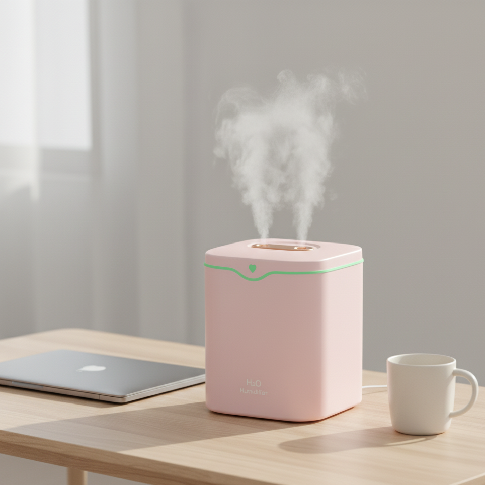 2L Ultrasonisk Luftrenare med Dubbel-Spray & Nattljus – Rummets Luftrenare 2000ml