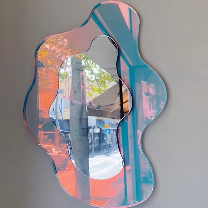 Geometrisk akryl spegel – Stilren, ramfri väggspegel med självhäftande baksidan