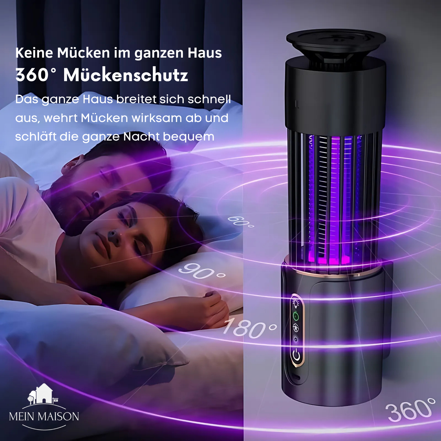 Carvallo Elektrisk mygglampa | USB uppladdningsbar | Tyst & kemikaliefri | Insektsdödare för inomhus & utomhus