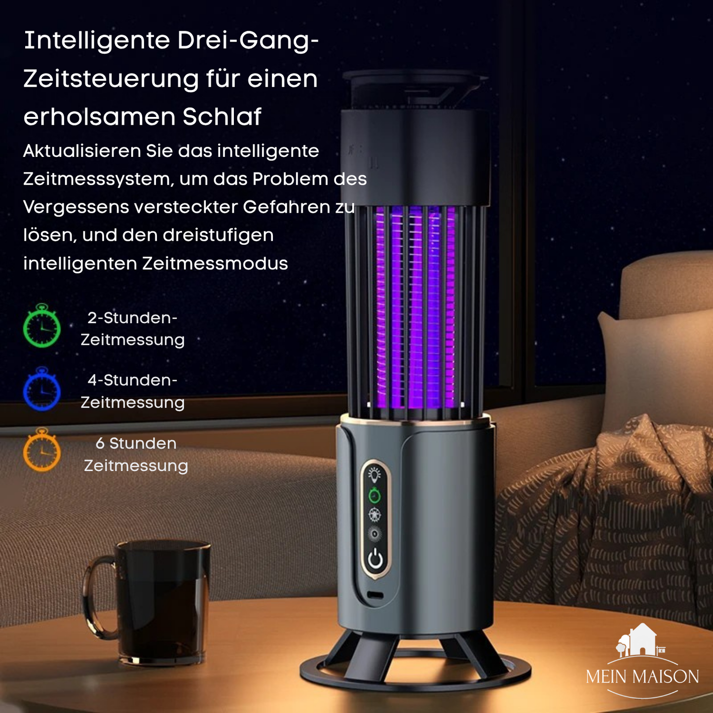 Carvallo Elektrisk mygglampa | USB uppladdningsbar | Tyst & kemikaliefri | Insektsdödare för inomhus & utomhus