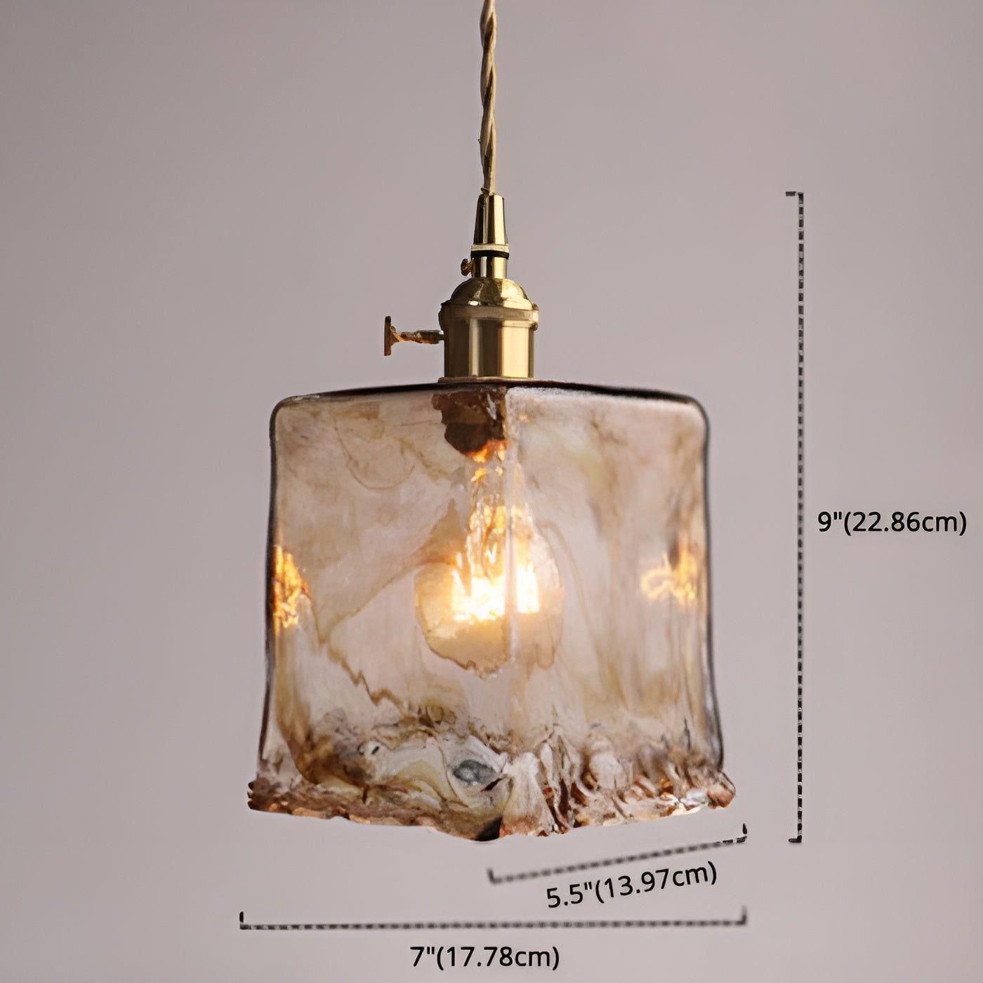 GlassElegance Light - Vintage Crystal Prism Glass Pendant Ceiling Light
