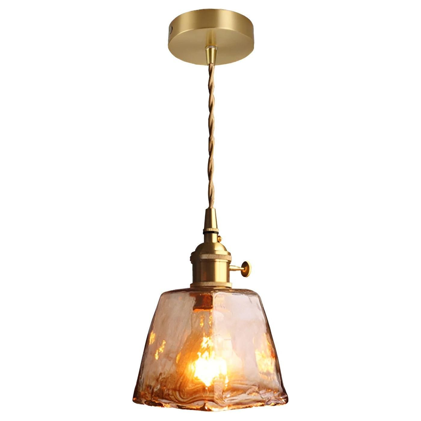 GlassElegance Light - Vintage Crystal Prism Glass Pendant Ceiling Light