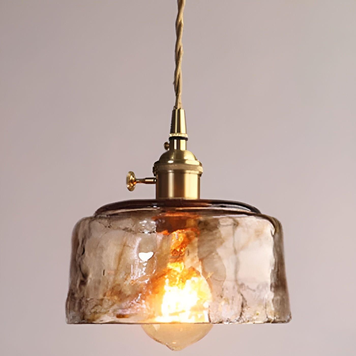 GlassElegance Light - Vintage Crystal Prism Glass Pendant Ceiling Light