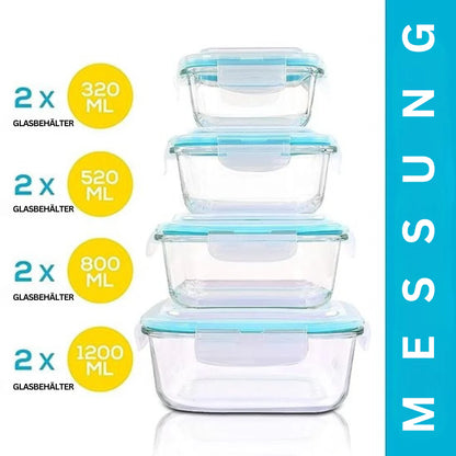 Glas-Freshkeeping-doser Set – Lufttäta förvaringsbehållare med lock för kök &amp; Meal Prep