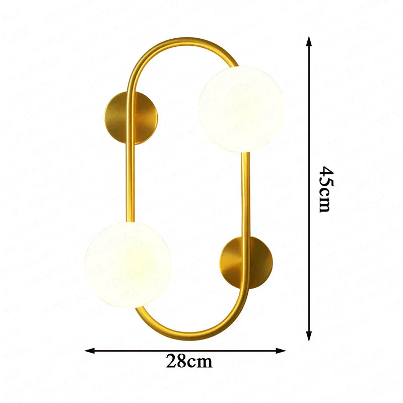 LuminoSphere - Modern mässingsvägglampa med glasbollar