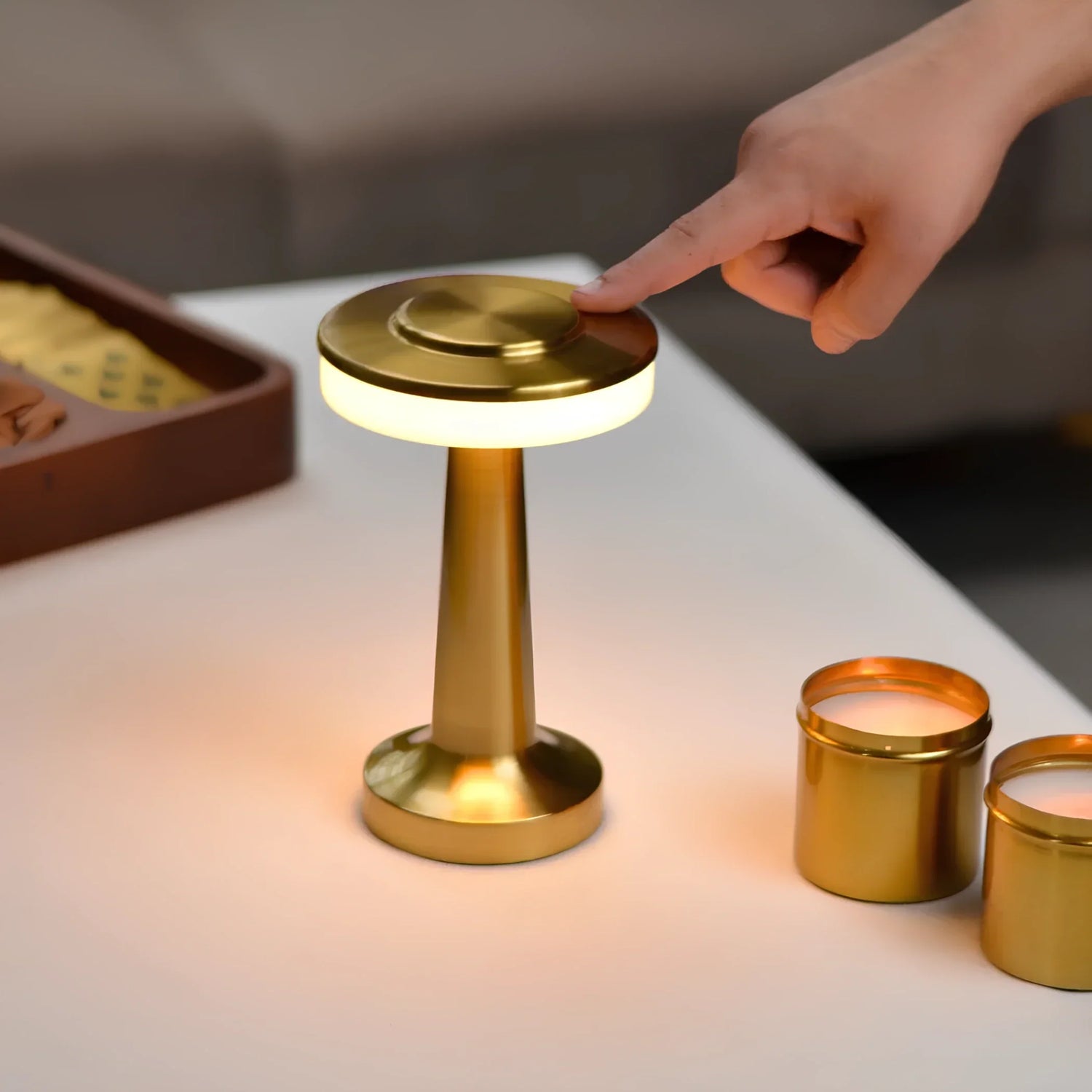 Bordlampa Metall LED Uppladdningsbar Dimmbar Ljus