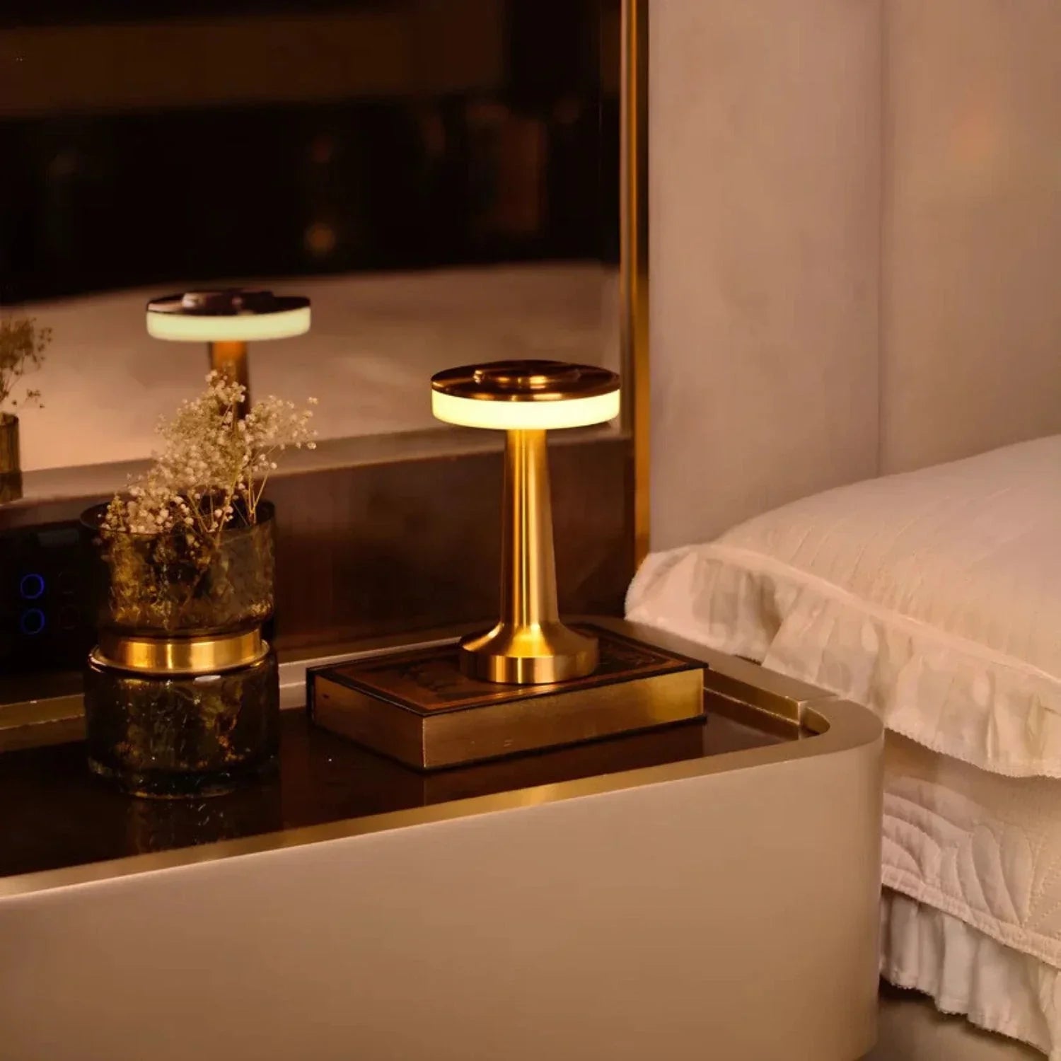 Bordlampa Metall LED Uppladdningsbar Dimmbar Ljus