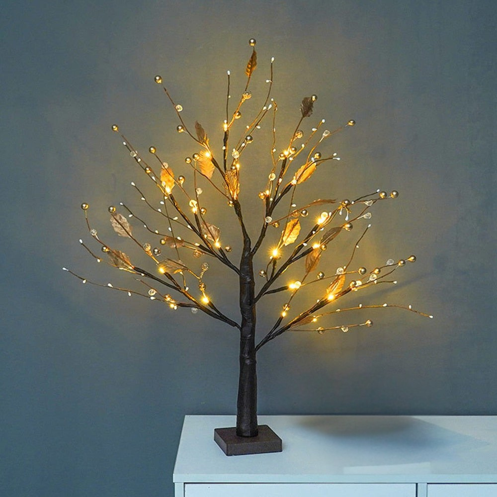 LED Ljus Träd Rustik PVC Bordslampa