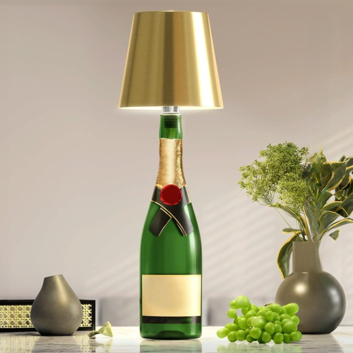 GlowBottle - LED Flee lamp med Dimbart Touchkontroll, Trådlös och Uppladdningsbar