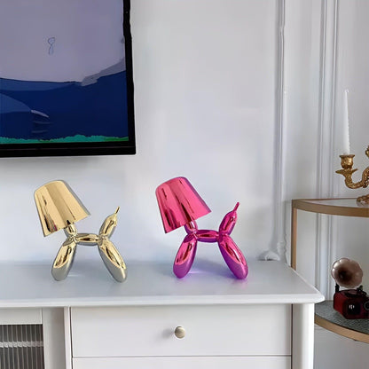 Pawsitive Glow: Kreativ elektropläterad hundlampa för det trendiga hemmet eller kontoret