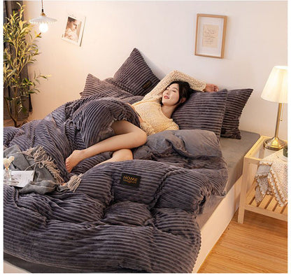Mjuk Plysch Duvetöverdrag för Vinter - PlushWarm
