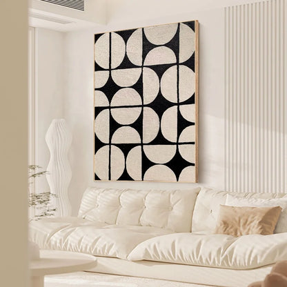 Noir Geometry - Handgjord oljemålning på duk