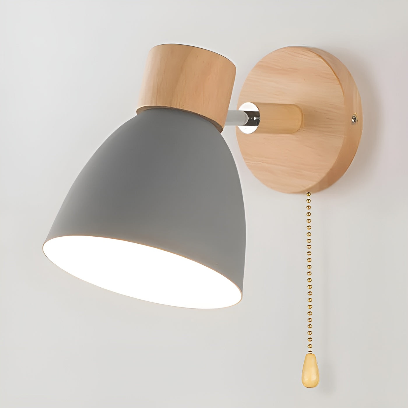 Träggolvslampa med strömbrytare – Varmt ljus i skandi-stil | För vardagsrum &amp; sovrum