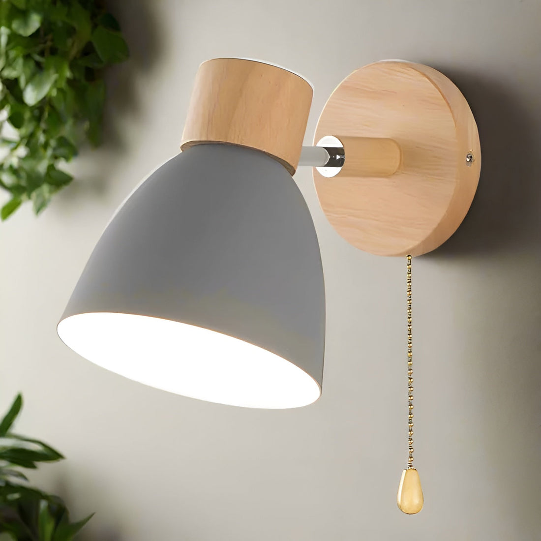 Träggolvslampa med strömbrytare – Varmt ljus i skandi-stil | För vardagsrum &amp; sovrum