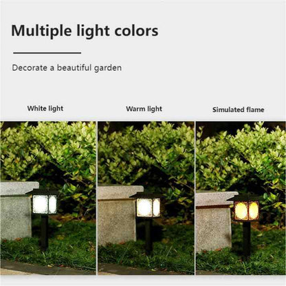 Solar LED Trädgårdslampa – Stor kvadratisk lampa med varmt ljus och dubbel användning