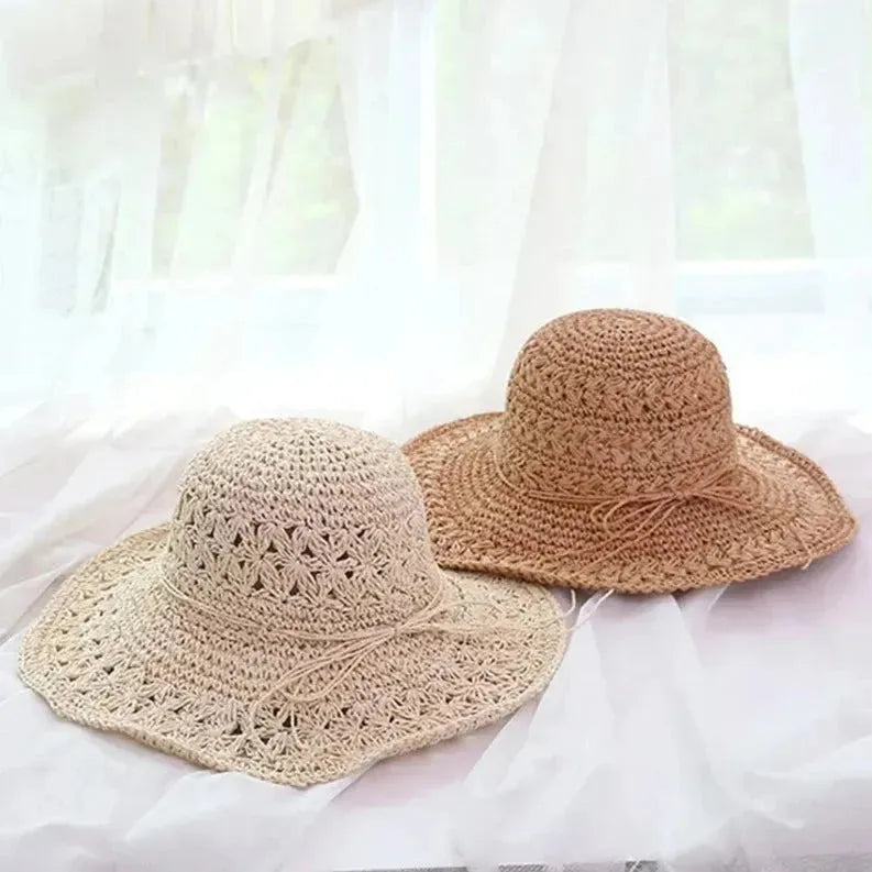 Damer solhatt – Lätt retro strandhatt i halm | Ideal för sommar och semester