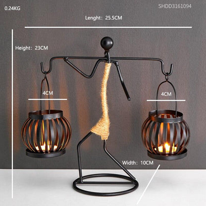 Rustika Lykta Figurer Ljus Hållare - Stilig Ambient Belysning