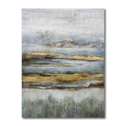 Gyllene Landskap - Handmålade Olja Lärft