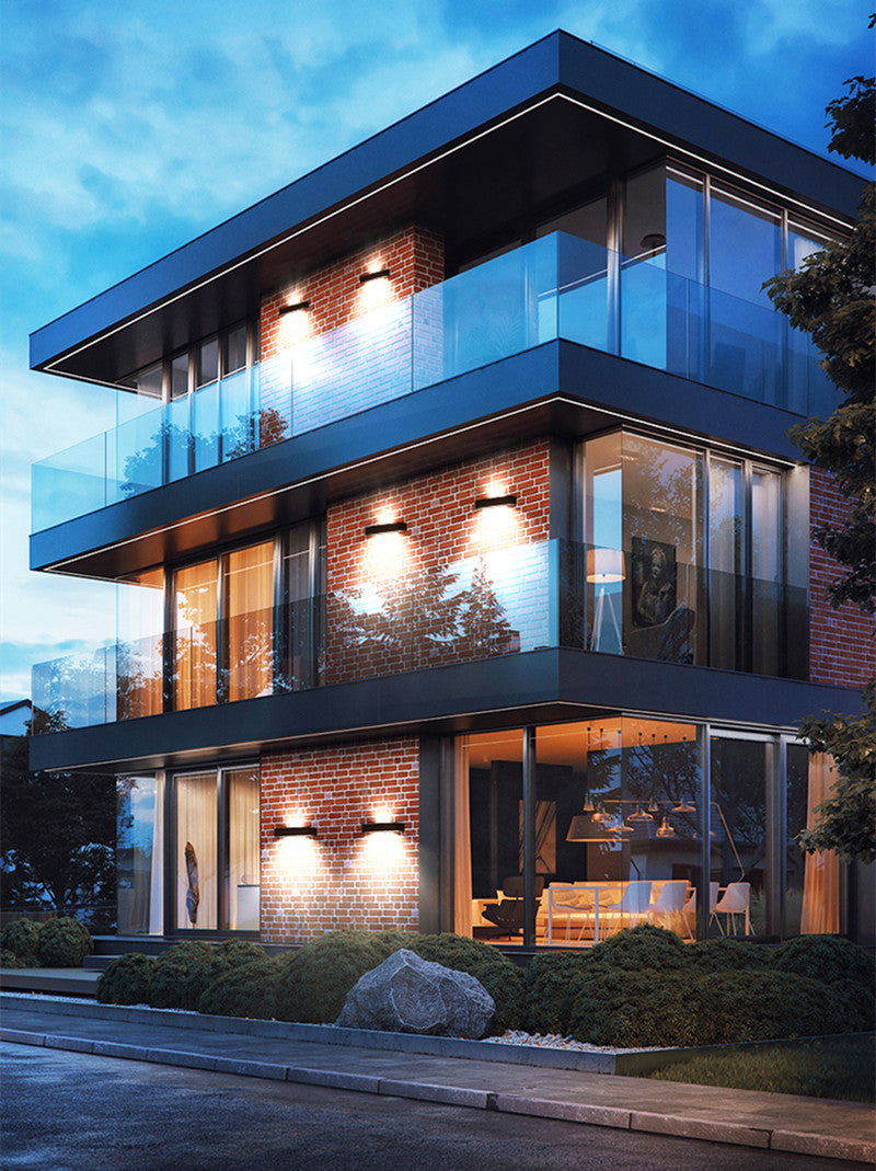 Carvallo-Utebelysning LumiRise | Up & Down Light | Aluminium & Glas | Med skymningssensor | IP65 Väderbeständig