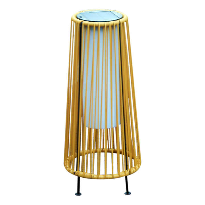 Solar LED Rattanlampa – Stor utomhusbelysning i oval design för trädgård och terrass