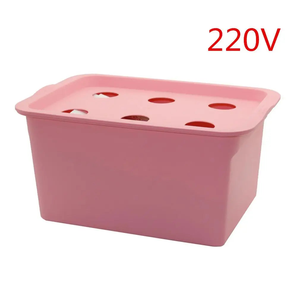 Carvallo 6-håls Inomhus Hydroponik-System | Komplett set med luftpump & nätkoppar | För snabb & ren växttillväxt – 220V