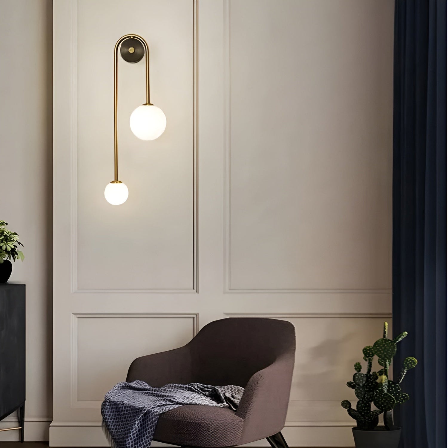 LuminSphere Light - Nordisk sängbord glasboll vägglampa