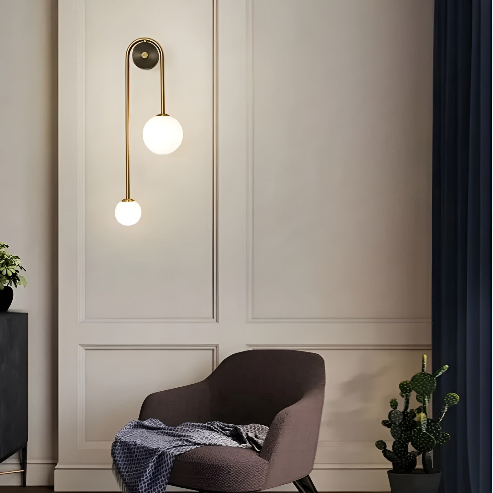 LuminSphere Light - Nordisk sängbord glasboll vägglampa