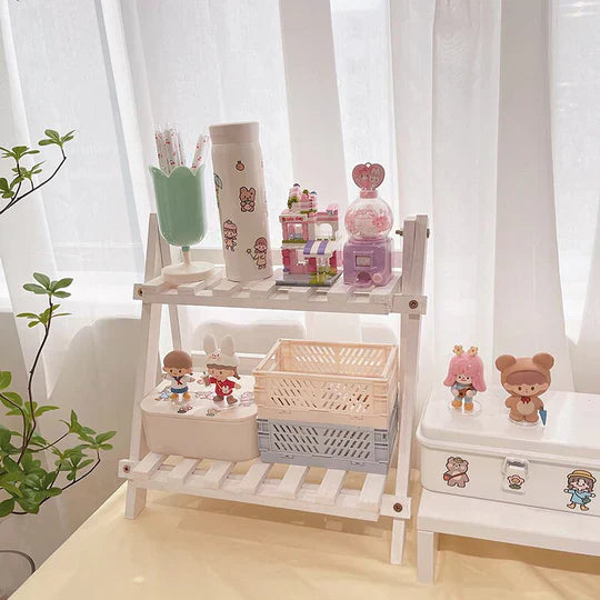 ShelfEase - Minimalist shelf rack in two levels with open frame for stylish organization