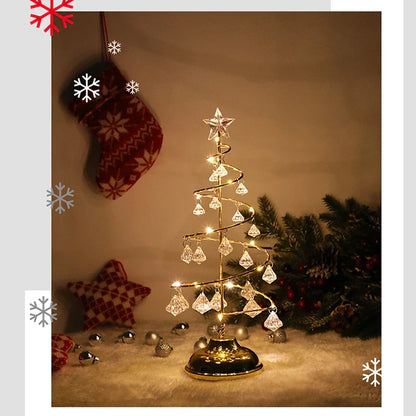CrystalGlow - Julgran Bordslampa med Kristaldekoration och LED-belysning