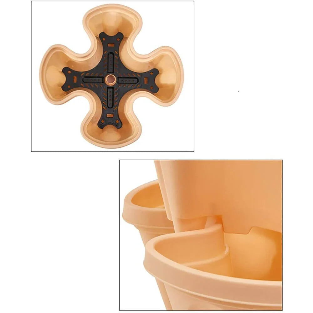 Platsbesparande stapelbara växtkrukor – Vertikalt växtsystem med hjul