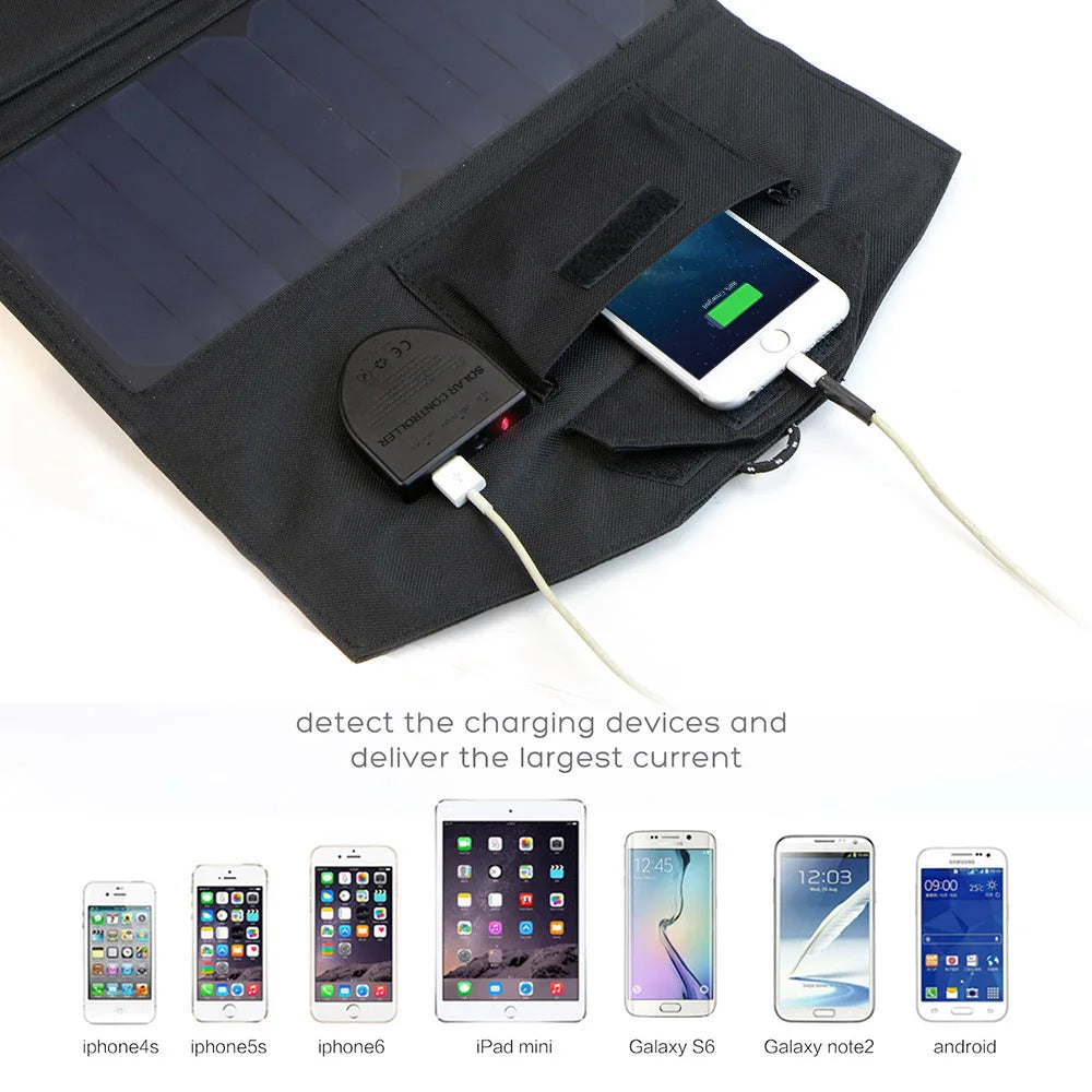 Carvallo Solarladdare VoltPack 21 | Med 10.000 mAh batteri & 21W solpanel | Dual USB + USB-C snabbladdning | Vattentålig & bärbar | För utomhus, resor & nödsituationer