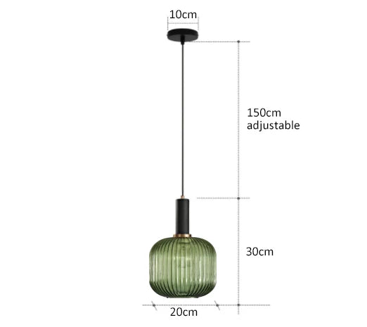 Färgglad Retro Glas Pendellampa – Kreativ LED Hängande Lampa för Vardagsrum och Sovrum