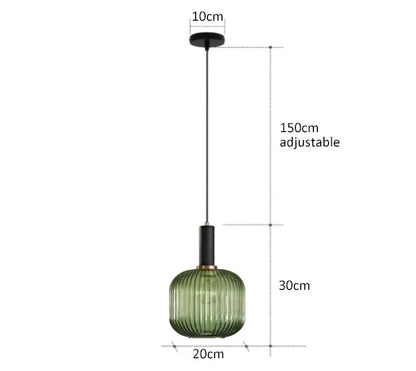 Färgglad Retro Glas Pendellampa – Kreativ LED Hängande Lampa för Vardagsrum och Sovrum