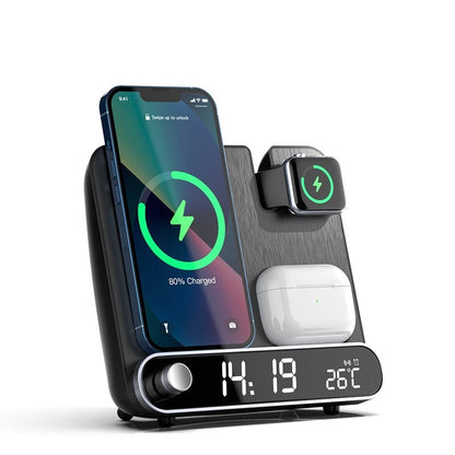 apple 3 i 1 trådlös laddare väckarklocka