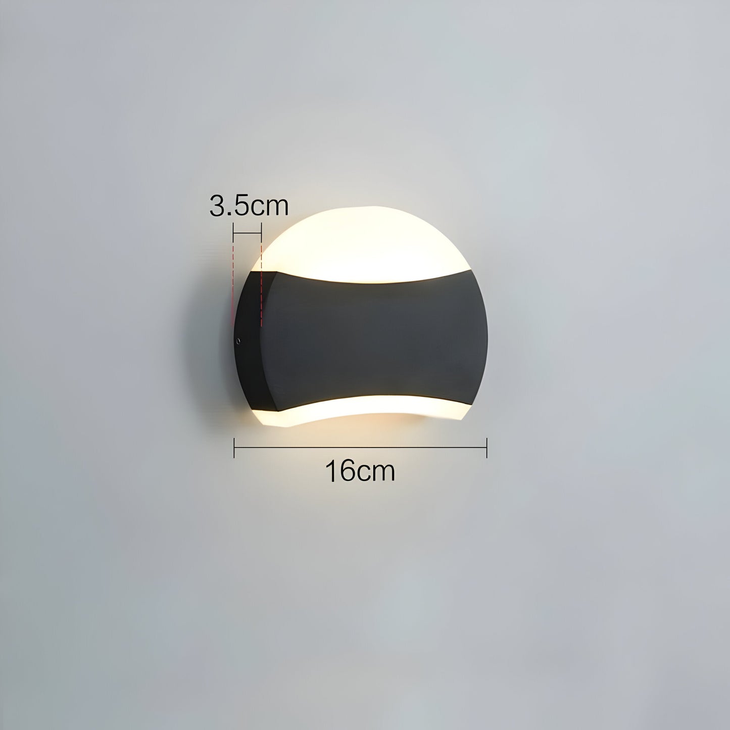 Carvallo LED Utomhusvägglampa | Vattentät IP65 | Modern Up-&-Down-Ljus | Svart | Väggmontering